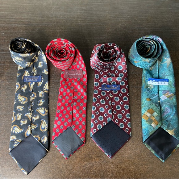 Assorted VINTAGE OSCAR DE LA RENTA Ties set - Picture 13 of 14